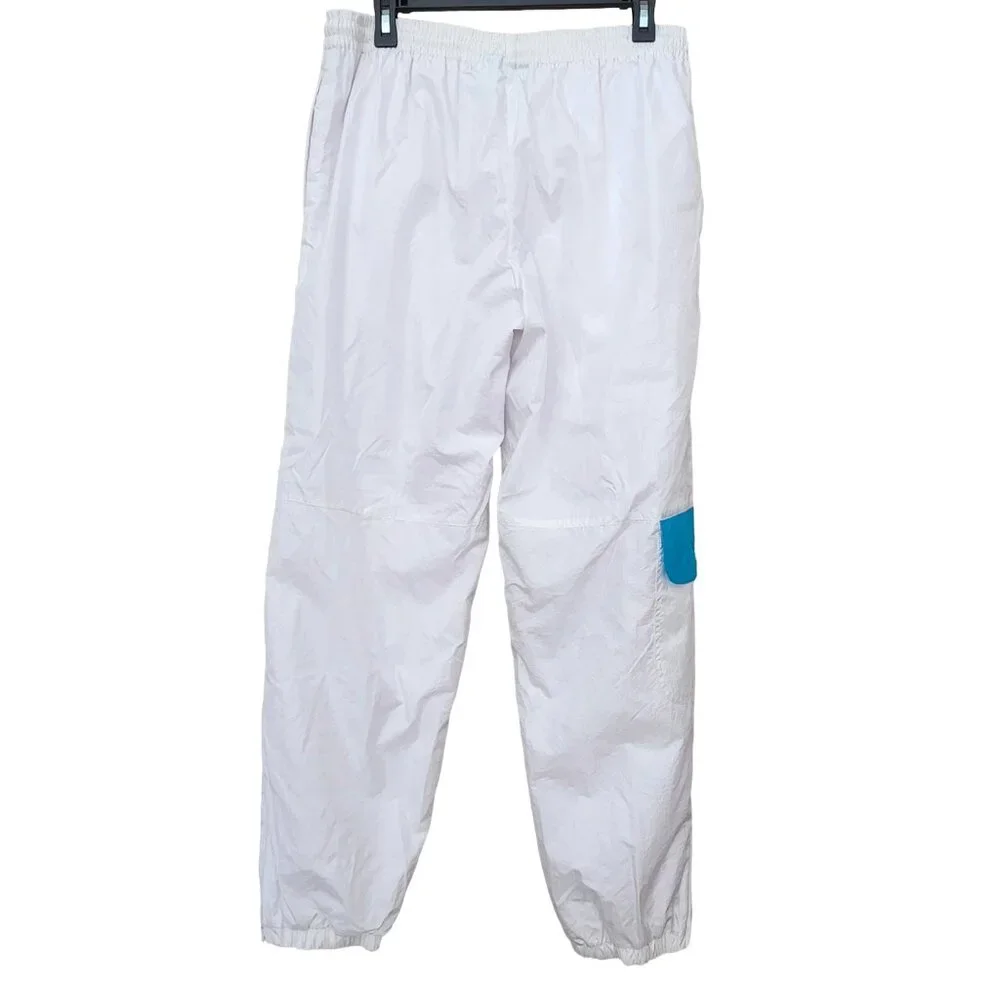 80s Vintage White Parachute Pants w/ Colorful Pocket by Sergio Valente| Medium